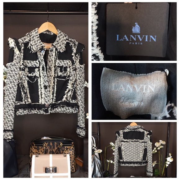 NWT LANVIN BLACK BOUCLÉ JACKET - Picture 2 of 2