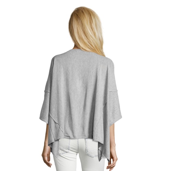 New KOKUN Gray Bamboo Cashmere Poncho Sweater - Picture 2 of 4