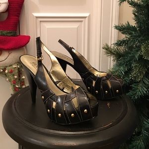 Black Guess Sandal Platforms