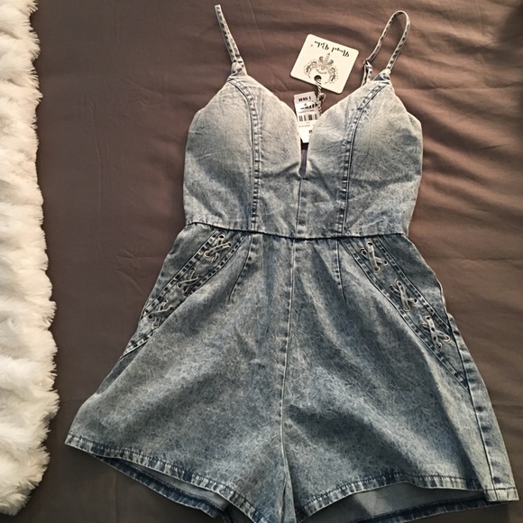 NWT LF denim romper