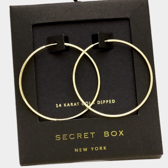 14k Gold Dipped Hoop Earrings - 1.5" Hoops