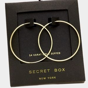 14k Gold Dipped Hoop Earrings - 1.5" Hoops