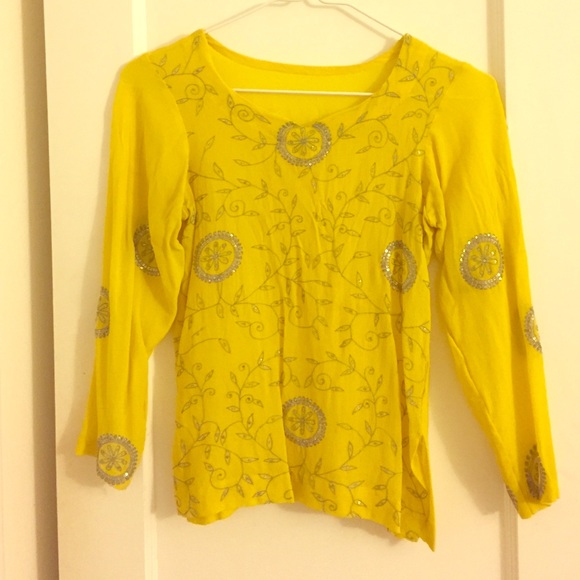 Yellow silk blouse