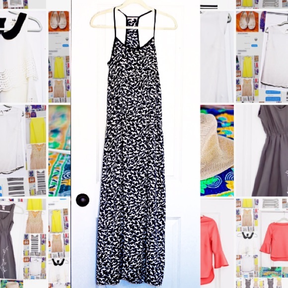 Collective Concepts Silk Seagull Navy & White Maxi