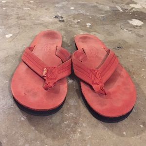 Red Rainbow Flip Flops