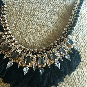 Hand woven large beautiful diamond necklace