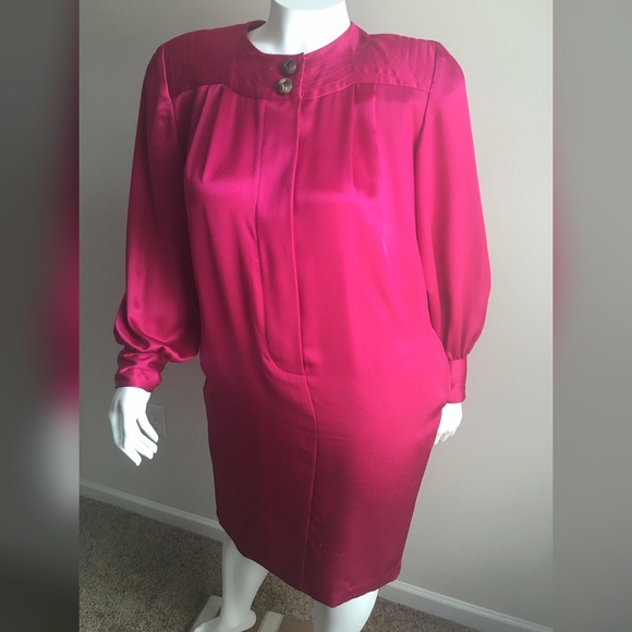 Vintage Ms. Chaus Fuschia Dress - Picture 2 of 4