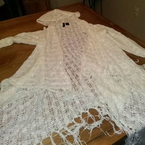 Tillys Hooded Fringe Waterfall Cardigan