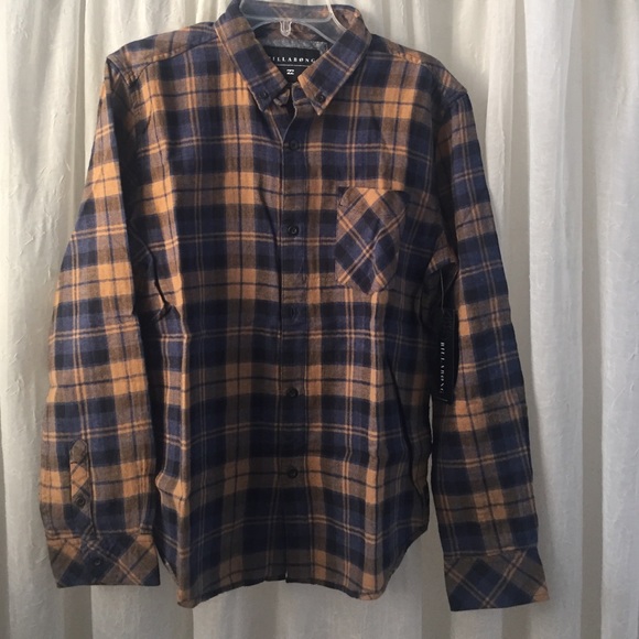 Billabong plaid long sleeve shirt Sz M NWT