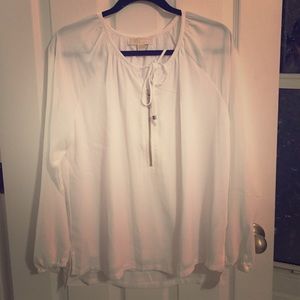 Michael Kors white LS blouse size 6, lined