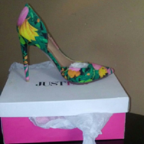 Flower print heels