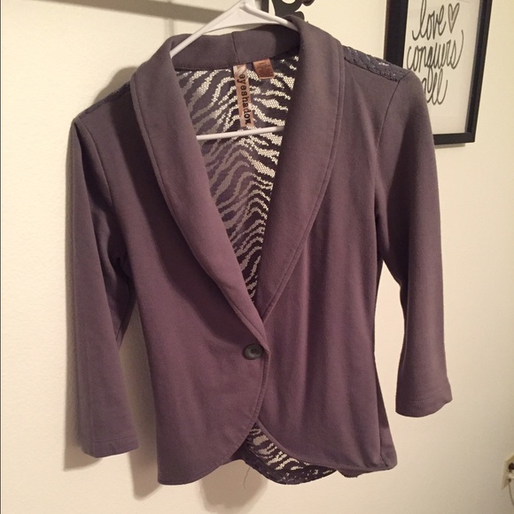 Grey with zebra back blazer