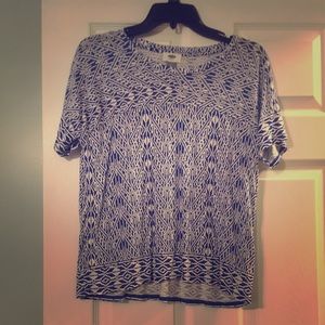 Royal and white shirt