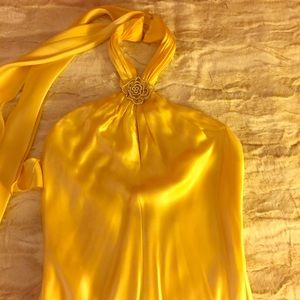 PROM ALERT!! 💖‼️‼️‼️Gold silk evening/prom dress