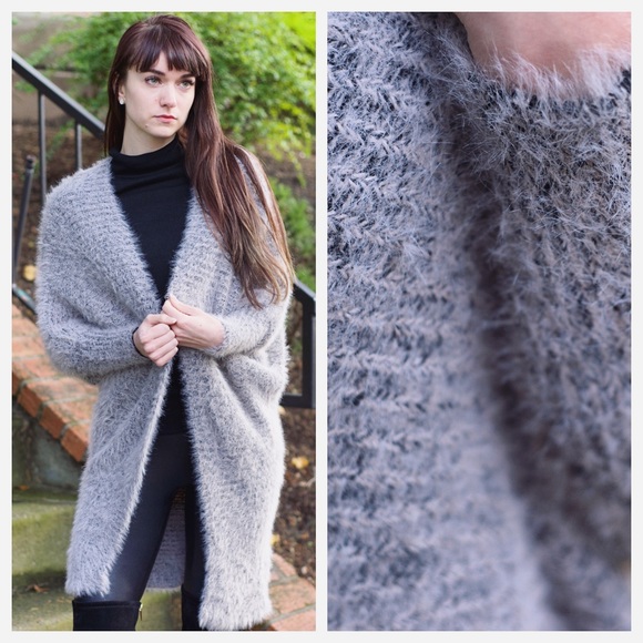 Rose Faux Fur Comfy Warm Cardigan - Picture 2 of 4