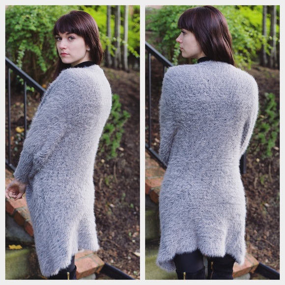 Rose Faux Fur Comfy Warm Cardigan - Picture 3 of 4