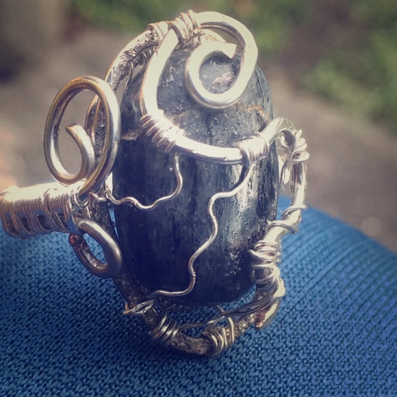 Silver Kyanite Crystal Ring
