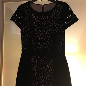 ANTHROPOLOGIE MAEVE BLACK LASERCUTOUT DRESS
