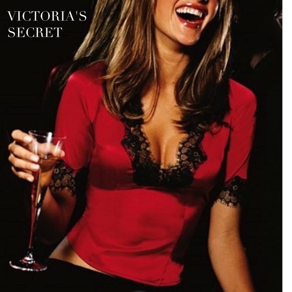 Victoria's Secret satin and lace blouse