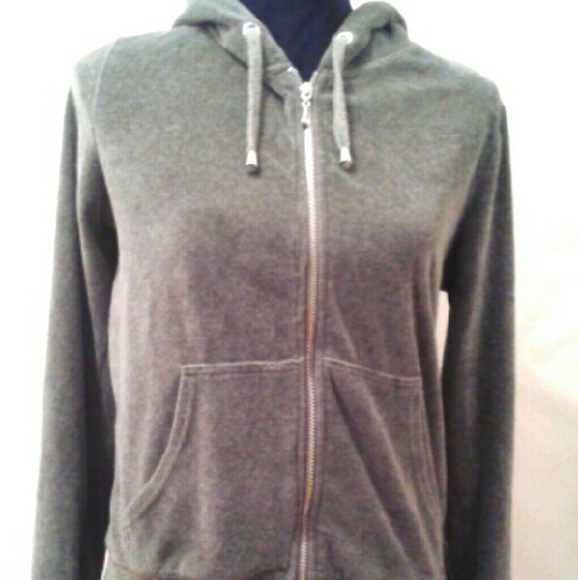 H&M Suede Zip Up Hoodie Sweater Medium women's