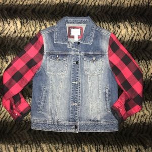 Flannel Sleeved Jean Jacket