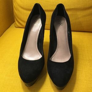 Vince Camuto Black Suede Platforms