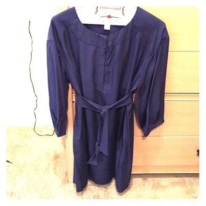 DVF navy blue silk dress