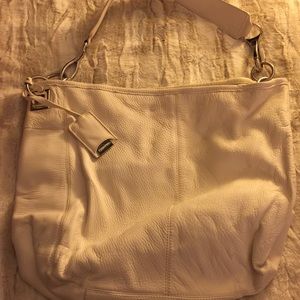 White soft leather Calvin Klein bag