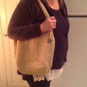 The Sak beige macrame bag