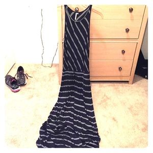 Michael Stars Navy and white stripped maxi
