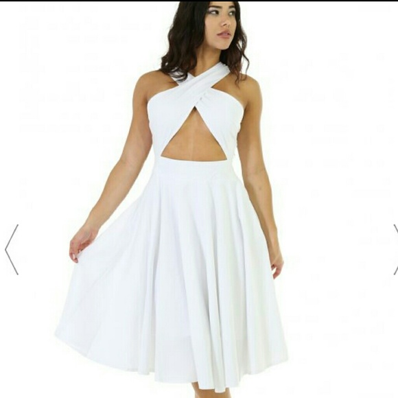 White skater dress