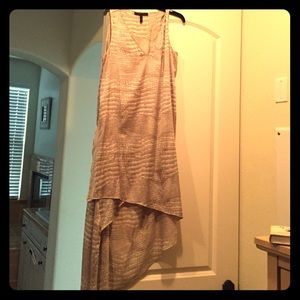 BCBG Maxazeria white and Grey silk dress