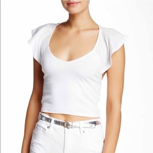 BCBG open back knit tee sz S