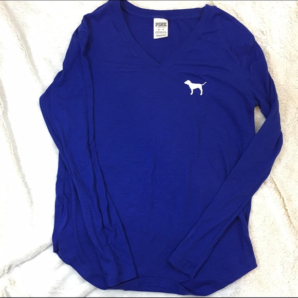 Victoria's Secret PINK Royal Blue Long Sleeve