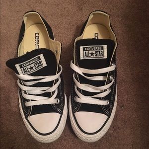 Black and white converse.