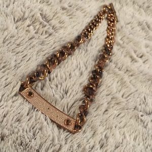 Michael Kors rose tortoise pave necklace