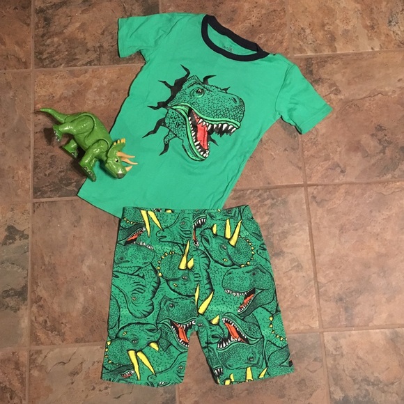 Dino PJs - Boys size 12, tee and shorts
