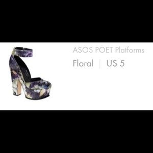 Asos satin floral wedges