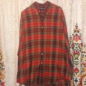 Men's plaid polo button up