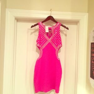 bebe embellished mini dress