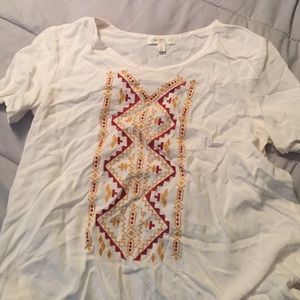 Tribal Print High Low Blouse