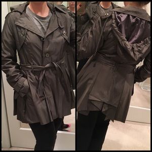 Olive rain coat