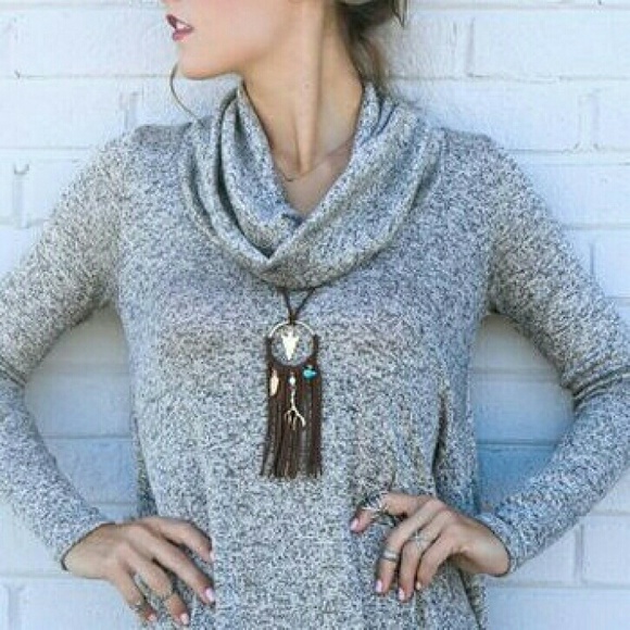 3/4 bat sleeve grey speckle light sweater