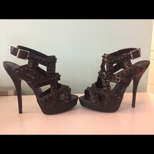 Steve Madden Glitter Spiked Sandal Heels