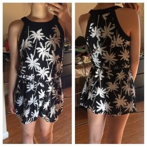Palm tree romper (black & white)