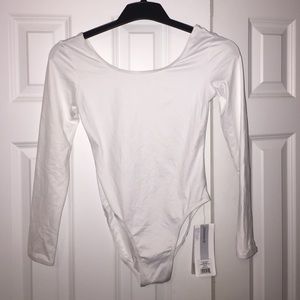 Women's white long sleeve leotard