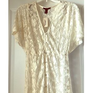 GORGEOUS lace overlay floor length dress.