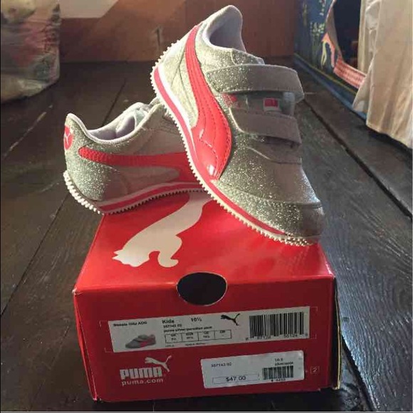 NIB silver and pink Puma size 10 1/2