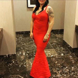 Red Mermaid Bandage Dress size L (12-14)