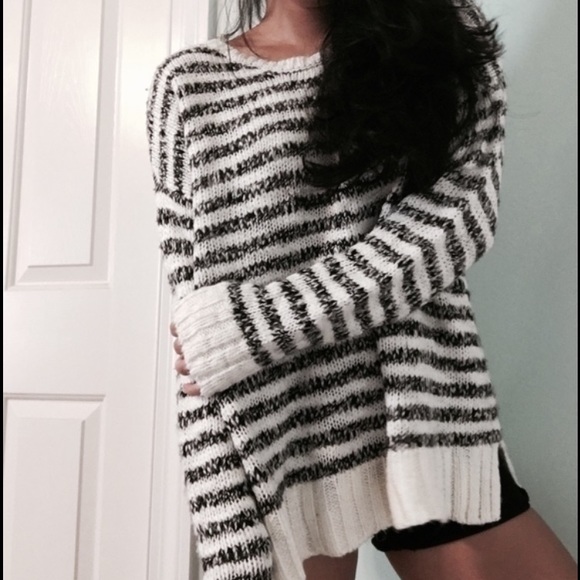 Black and white striped sweater
